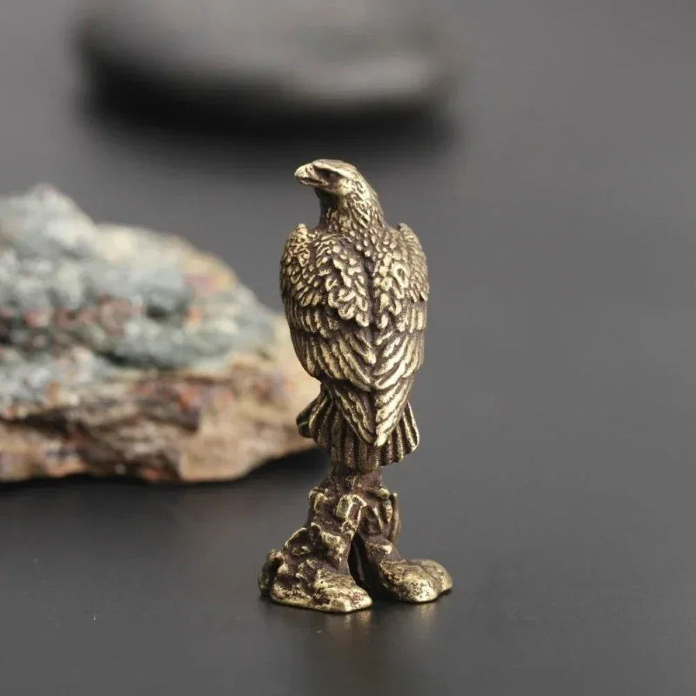 Miniature eagle sculpture in bronze finish, intricately handcrafted - House of Avana