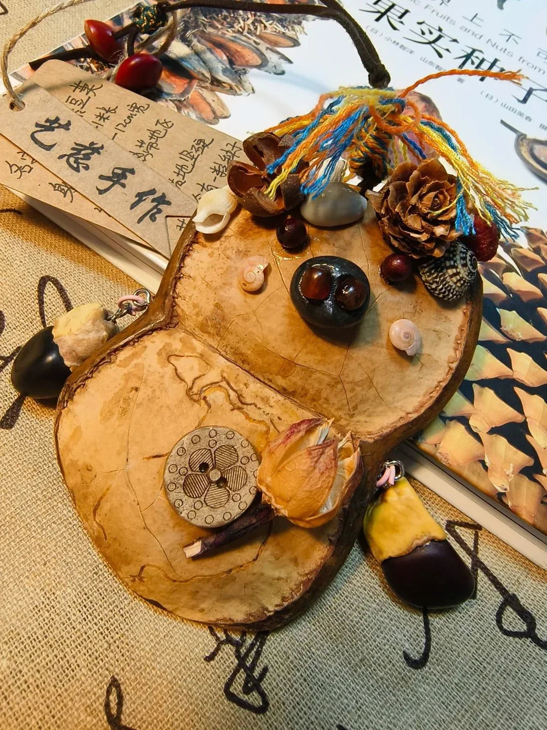 Handmade Entada Pod Ornament with Spinning Feature – Nature-Inspired Gift
