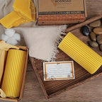 Large Beeswax Column Candle, Single 85 Hours Long Burning Time Pure Beeswax Candle, 2.8x6 Inch, Handmade Unscented Textured Beeswax Candle, Smokeless and Drip-free Suitable for Emergency, Prayer, Home, Relaxation House Of Avana