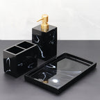 Marble Pattern Resin Bathroom Set, Three-Piece Minimalist Design Suitable for Various Styles, Very Practical and Textured in Multiple Colors for Home or Hotel Use House Of Avana