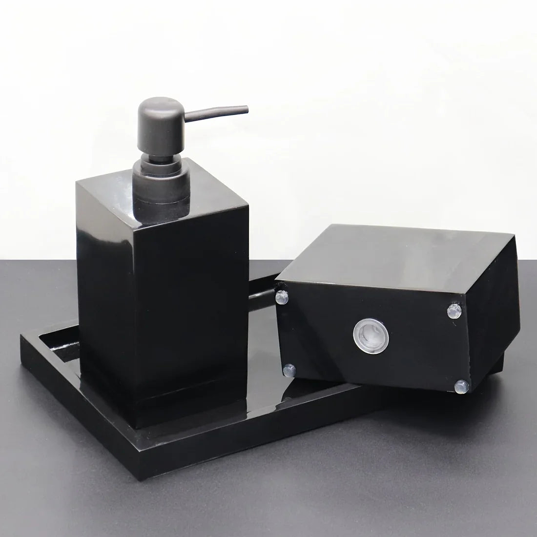 Marble Pattern Resin Bathroom Set, Three-Piece Minimalist Design Suitable for Various Styles, Very Practical and Textured in Multiple Colors for Home or Hotel Use House Of Avana