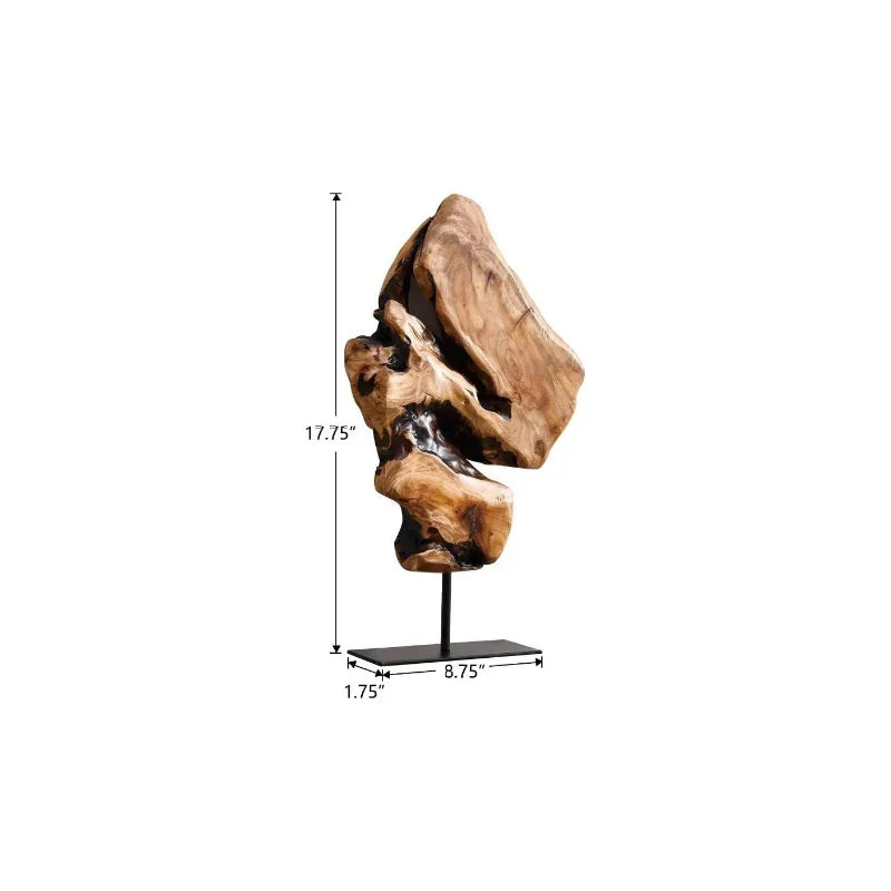Handmade Natural Cedar Wood Sculpture - Irregular Tree Stump Tabletop Statue with Sturdy Base, 8.75"x1.75"x17.75" Rustic Modern Home Decor for Living Room, Home Office, Bedroom - Unique Natural Grain Art Piece, Durable Indoor House Of Avana