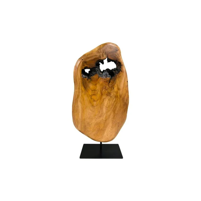 Handmade Natural Cedar Wood Sculpture - Irregular Tree Stump Tabletop Statue with Sturdy Base, 8.75"x1.75"x17.75" Rustic Modern Home Decor for Living Room, Home Office, Bedroom - Unique Natural Grain Art Piece, Durable Indoor House Of Avana