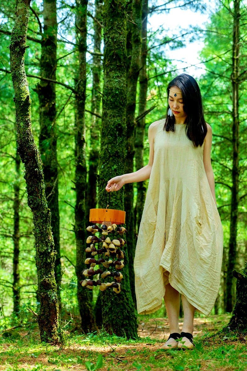 Handmade Seed Pod Hand Bell | Juju, Panji & Chacha Round Chime