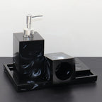 4pcs Nordic Marble Pattern Bathroom Accessory Set, Resin Vanity Tray with Soap Dispenser, Toothbrush Holder, and Soap Dish, Elegant Home Decor Kit for Bathroom, Hotel, Showroom House Of Avana