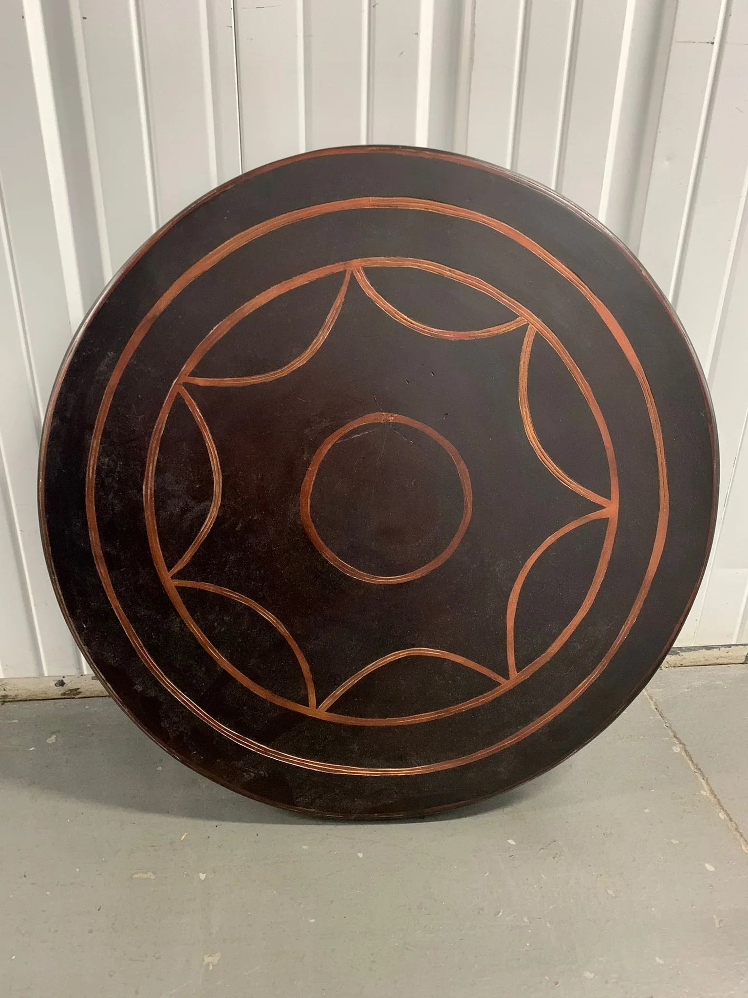 Handmade Solidwood Round End Table With Iron Legs - House Of Avana