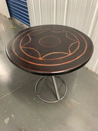 Handmade Solidwood Round End Table With Iron Legs - House Of Avana