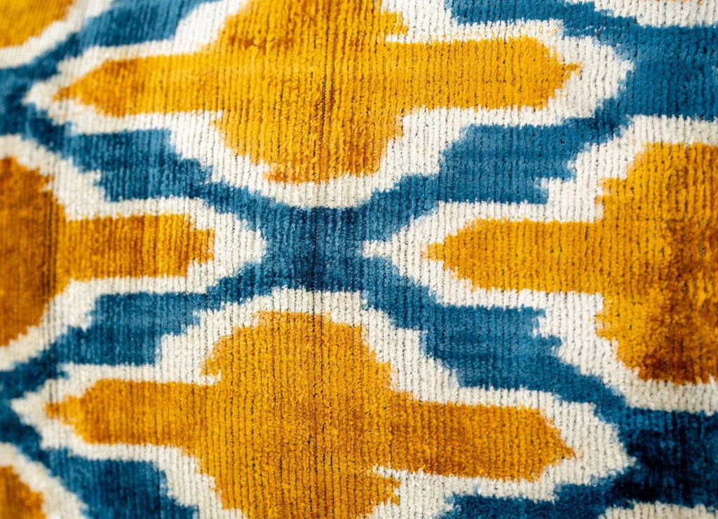 Handmade Throw Pillow Cover & Feather Insert | Orange Blue Pillow | Soft Throw Pillow| Luxury Decorative... - House Of Avana