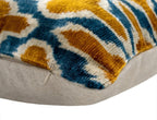 Handmade Throw Pillow Cover & Feather Insert | Orange Blue Pillow | Soft Throw Pillow| Luxury Decorative... - House Of Avana