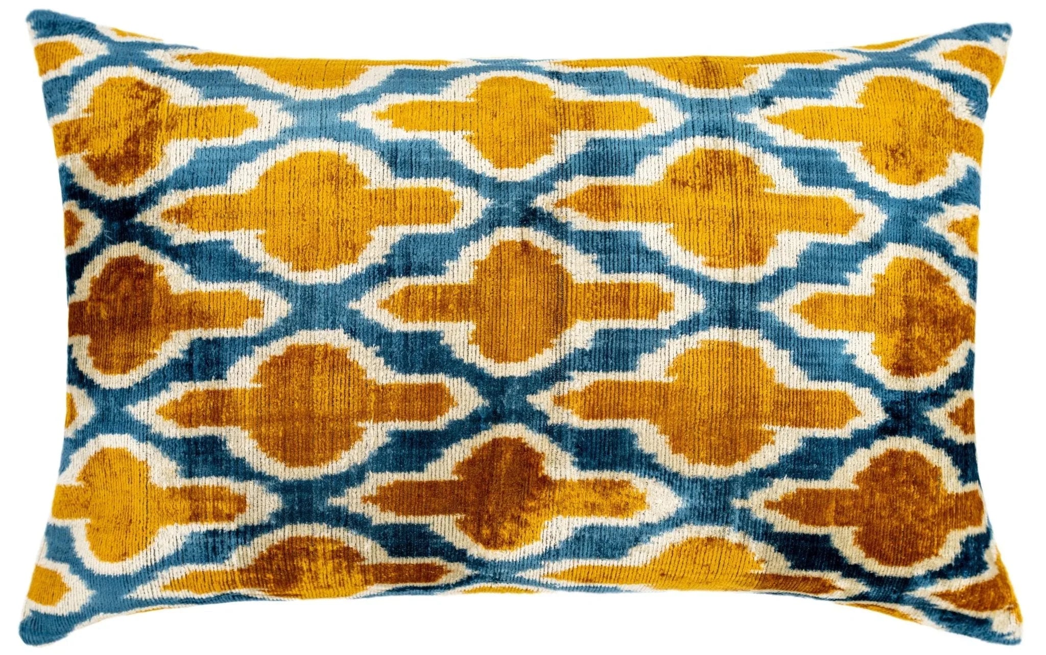 Handmade Throw Pillow Cover & Feather Insert | Orange Blue Pillow | Soft Throw Pillow| Luxury Decorative for Couch | 16 x 24 in (40 x 60 cm) Canvello