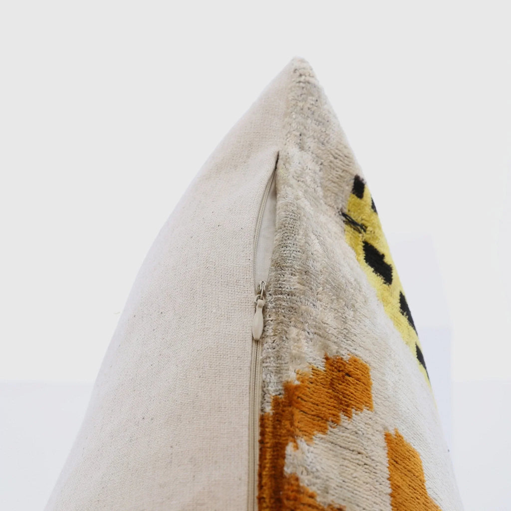 Handmade Velvet Lumbar Pillow with Yellow and Black Cheetah Design - High-Quality 16x24 Inch Decorative Accent with Premium Down Feather Insert for Sofas, Couches, and Interior Design Canvello