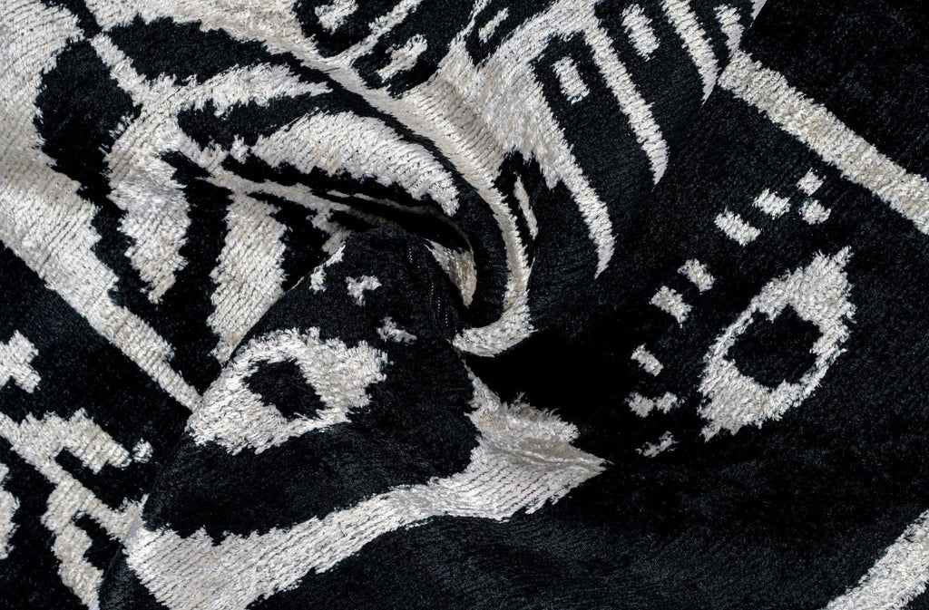 Handmade Velvet Throw Pillow with Black and White Abstract Eye Design - High-Quality 20x20 Inch Decorative Accent with Premium Down Feather Insert Canvello