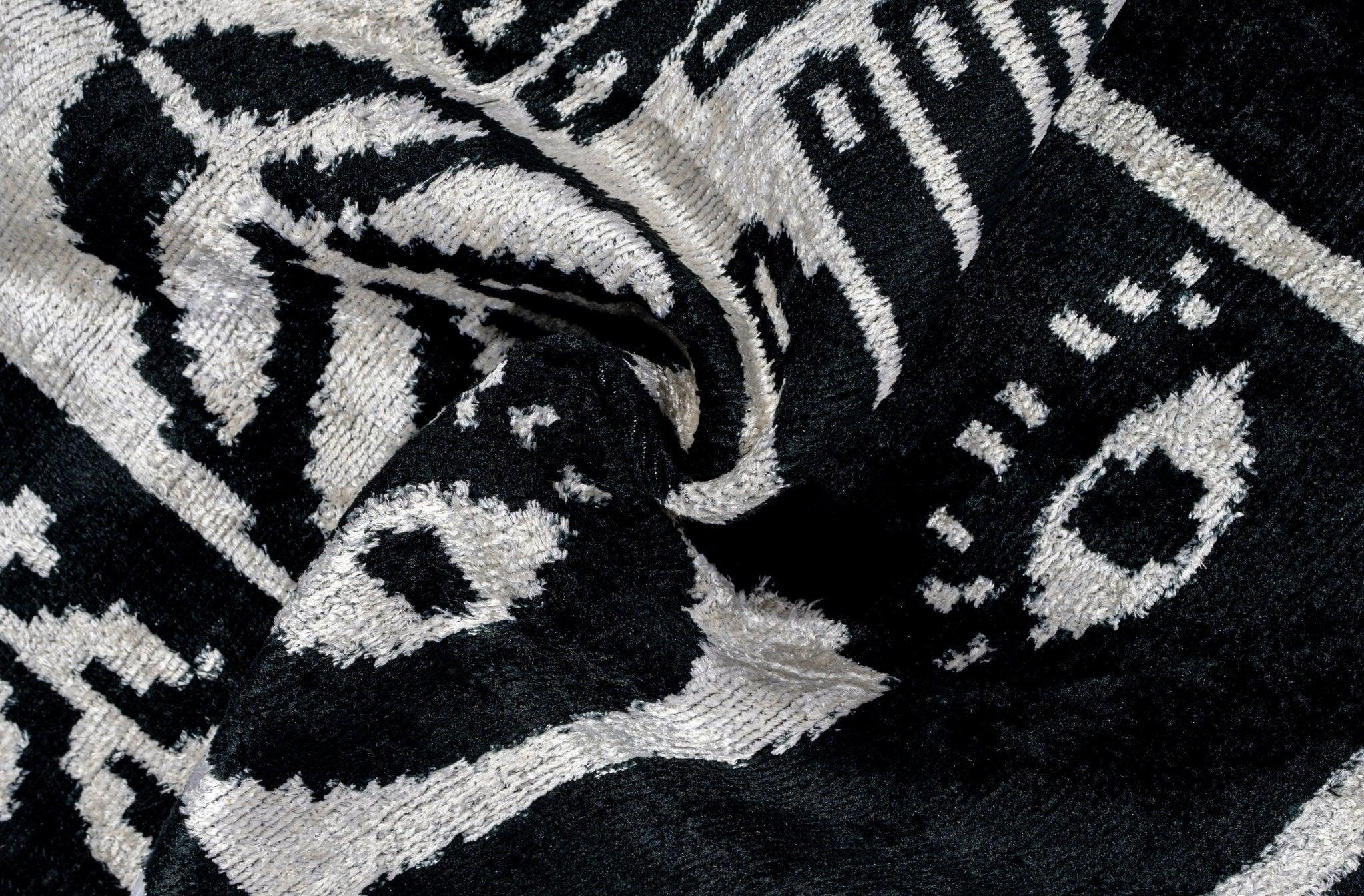 Handmade Velvet Throw Pillow with Black and White Abstract Eye Design - High-Quality 20x20 Inch Decorative Accent with Premium Down Feather Insert Canvello