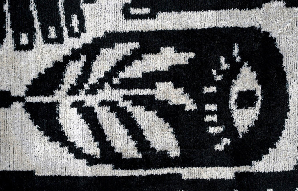 Handmade Velvet Throw Pillow with Black and White Abstract Eye Design - High-Quality 20x20 Inch Decorative Accent with Premium Down Feather Insert Canvello