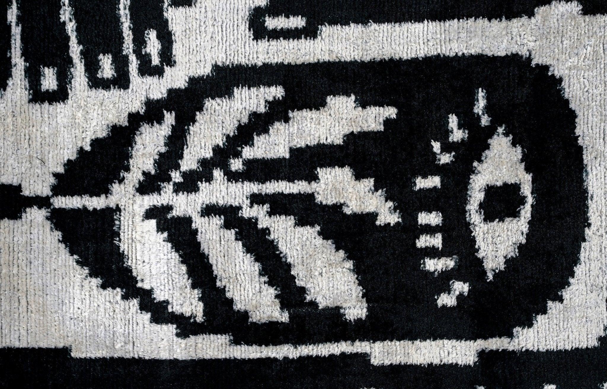 Handmade Velvet Throw Pillow with Black and White Abstract Eye Design - High-Quality 20x20 Inch Decorative Accent with Premium Down Feather Insert Canvello