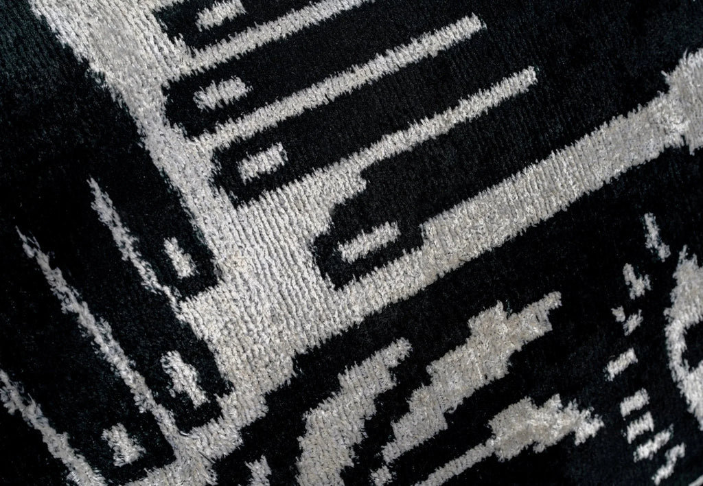 Handmade Velvet Throw Pillow with Black and White Abstract Eye Design - High-Quality 20x20 Inch Decorative Accent with Premium Down Feather Insert Canvello