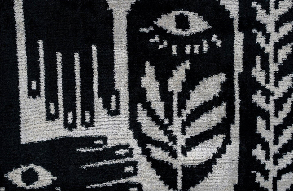 Handmade Velvet Throw Pillow with Black and White Abstract Eye Design - High-Quality 20x20 Inch Decorative Accent with Premium Down Feather Insert Canvello