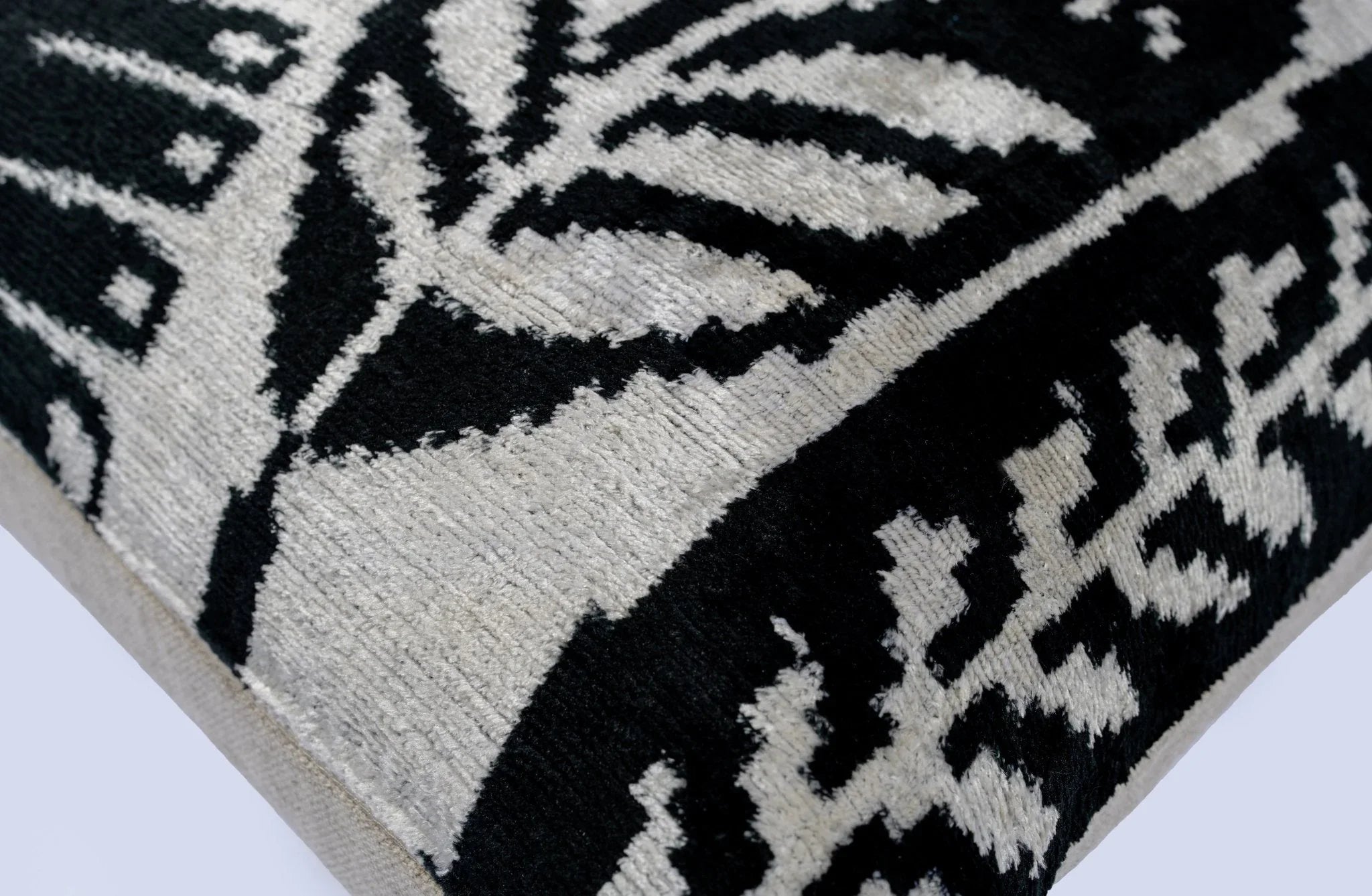 Handmade Velvet Throw Pillow with Black and White Abstract Eye Design - High-Quality 20x20 Inch Decorative Accent with Premium Down Feather Insert Canvello