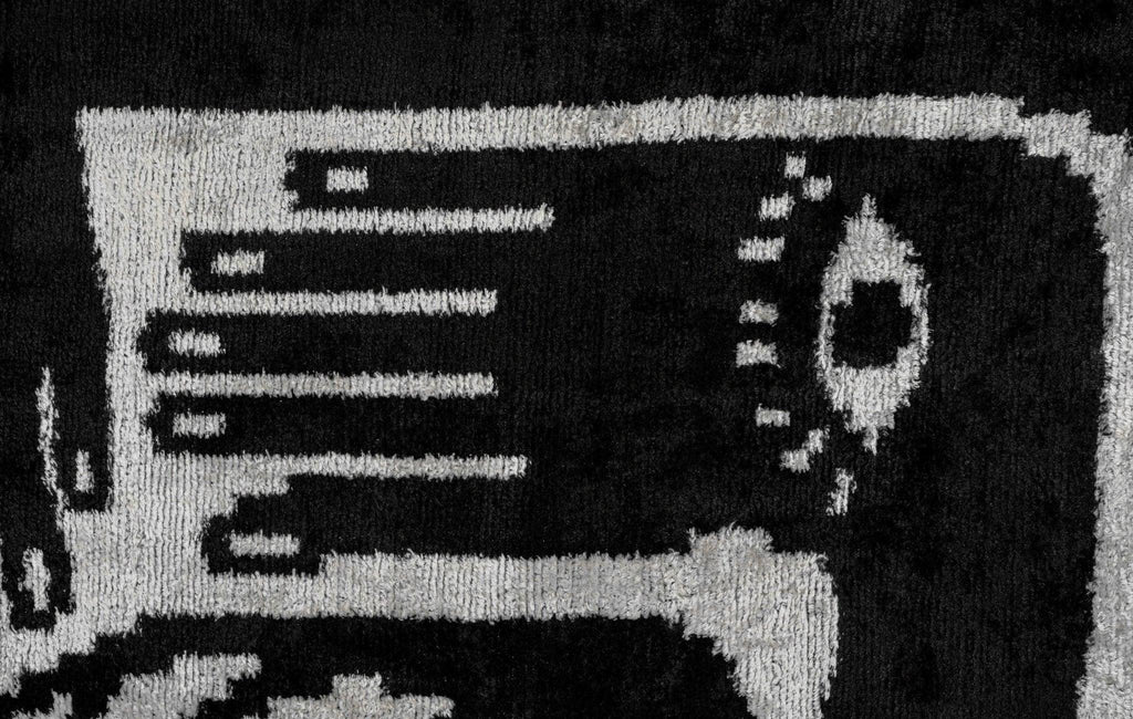 Handmade Velvet Throw Pillow with Black and White Abstract Eye Design - High-Quality 20x20 Inch Decorative Accent with Premium Down Feather Insert Canvello