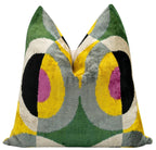 Handmade Velvet Throw Pillow with Modern Abstract Design - High-Quality 20x20 Inch Decorative Accent with Premium Down Feather Insert Canvello