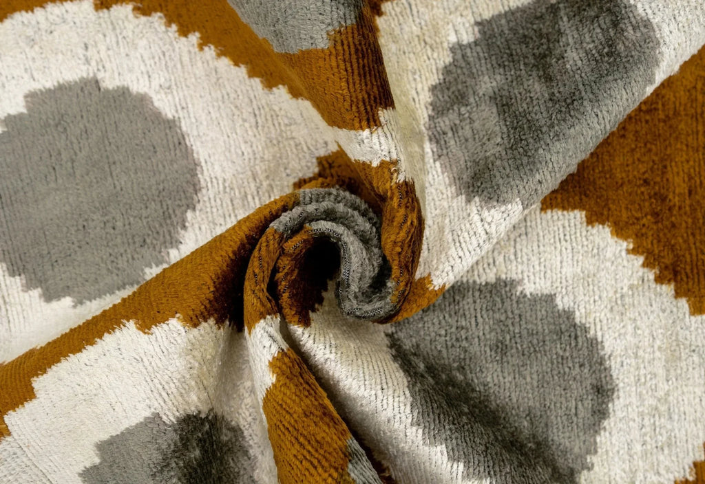 Handmade Velvet Throw Pillow with Mustard and Grey Geometric Design - High-quality 20x20 Inch Decorative... - House Of Avana