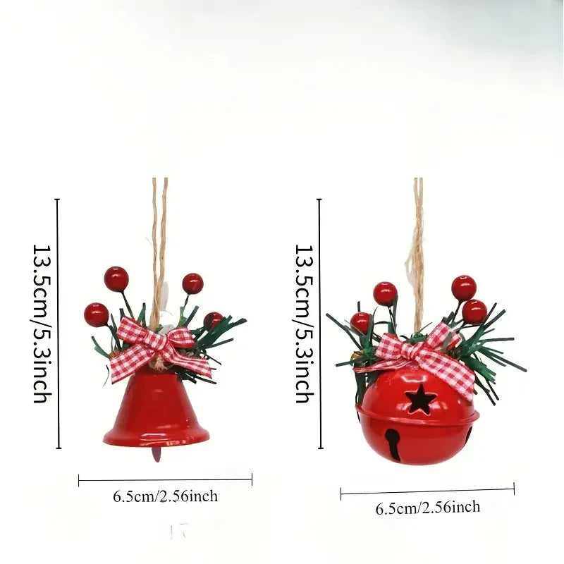 8 Sets Vintage Metal Christmas Bell Flower Ornaments – Versatile Hanging Decor with Red and Golden Accents, Durable Metal Christmas Tree Decorations, Suitable for Holiday Parties, Home and Garden, Christmas Decorations, Chr House Of Avana