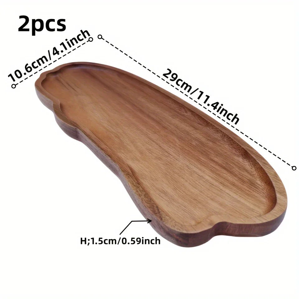 Reclaimed wood tray, natural finish, serving handle - House of Avana