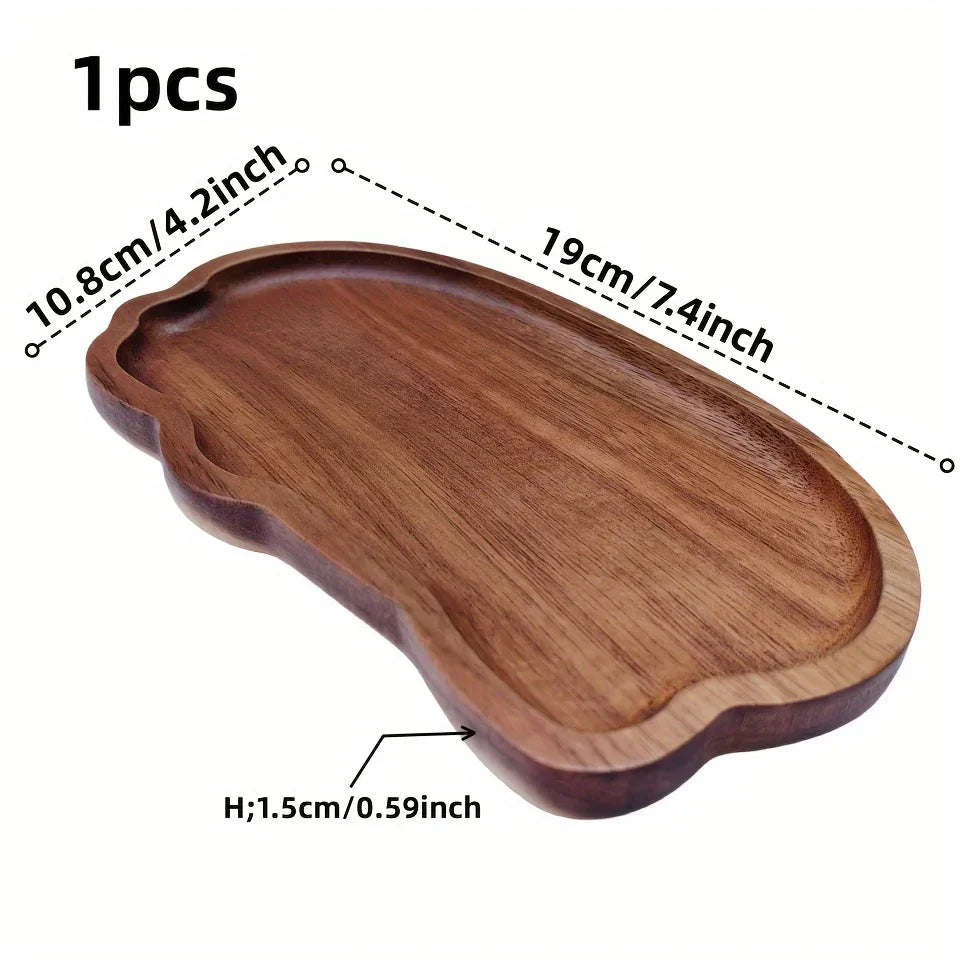Reclaimed wood tray, natural finish, serving handle - House of Avana