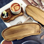 Reclaimed wood tray, natural finish, serving handle - House of Avana