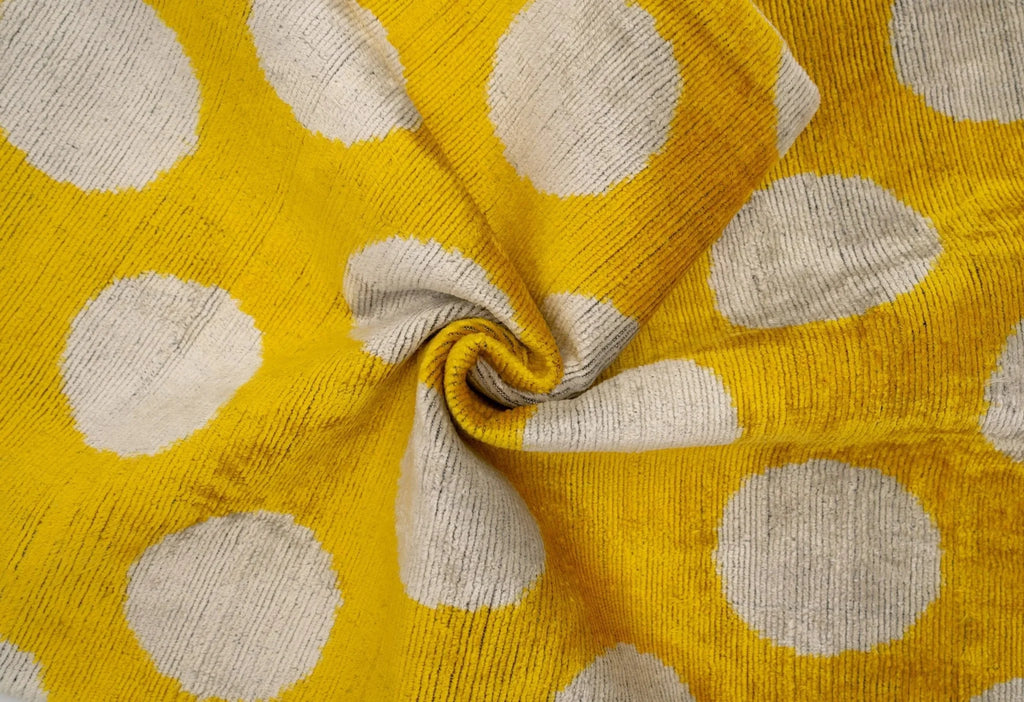 Handmade Yellow Polka Dot Throw Pillow - 16x24 inch, Vegetable Dyed with Premium Down Feather Insert Canvello