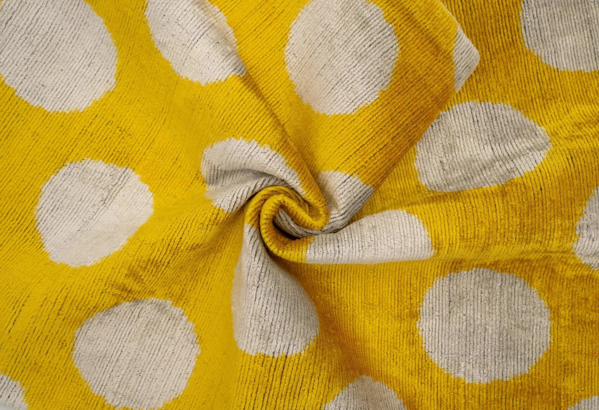 Handmade Yellow Polka Dot Throw Pillow - 16x24 inch, Vegetable Dyed with Premium Down Feather Insert Canvello