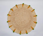 Handwoven Carrot Round Raffia Placemat – Artisan Table Décor Payton James