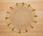 Handwoven Carrot Round Raffia Placemat – Artisan Table Décor Payton James