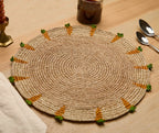Handwoven Carrot Round Raffia Placemat – Artisan Table Décor Payton James