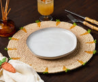 Handwoven Carrot Round Raffia Placemat – Artisan Table Décor Payton James