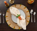 Handwoven Carrot Round Raffia Placemat – Artisan Table Décor Payton James