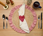 Handwoven Heart Napkin Rings – Set of 4 Palm Napkin Holders Payton James
