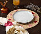 Handwoven Heart Napkin Rings – Set of 4 Palm Napkin Holders Payton James