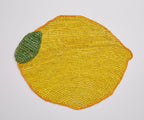 Handwoven Lemon Placemat – Raffia Fruit Shaped Table Mat, Summer Table Decor Payton James
