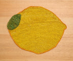 Handwoven Lemon Placemat – Raffia Fruit Shaped Table Mat, Summer Table Decor Payton James