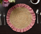 Handwoven Raffia Ruffle Placemat – Boho Chic Table Décor – Summer Table Accent Payton James