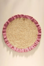 Handwoven Raffia Ruffle Placemat – Boho Chic Table Décor – Summer Table Accent Payton James