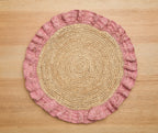 Handwoven Raffia Ruffle Placemat – Boho Chic Table Décor – Summer Table Accent Payton James