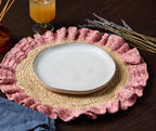 Handwoven Raffia Ruffle Placemat – Boho Chic Table Décor – Summer Table Accent Payton James