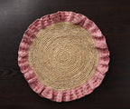 Handwoven Raffia Ruffle Placemat – Boho Chic Table Décor – Summer Table Accent Payton James