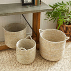 Handwoven Rivergrass Storage Baskets for Coastal Decor (Set of 3) Vintage Shopper