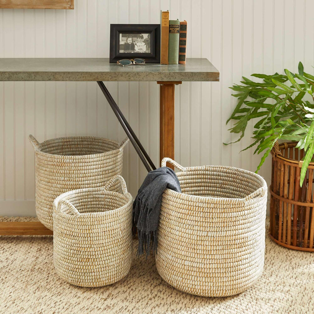 Handwoven Rivergrass Storage Baskets for Coastal Decor (Set of 3) Vintage Shopper