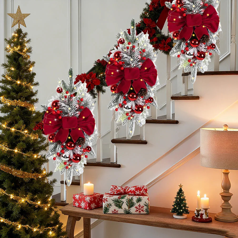 Artificial Christmas Wreath 60cm Non-luminous Staircase Hanging Decoration - House Of Avana