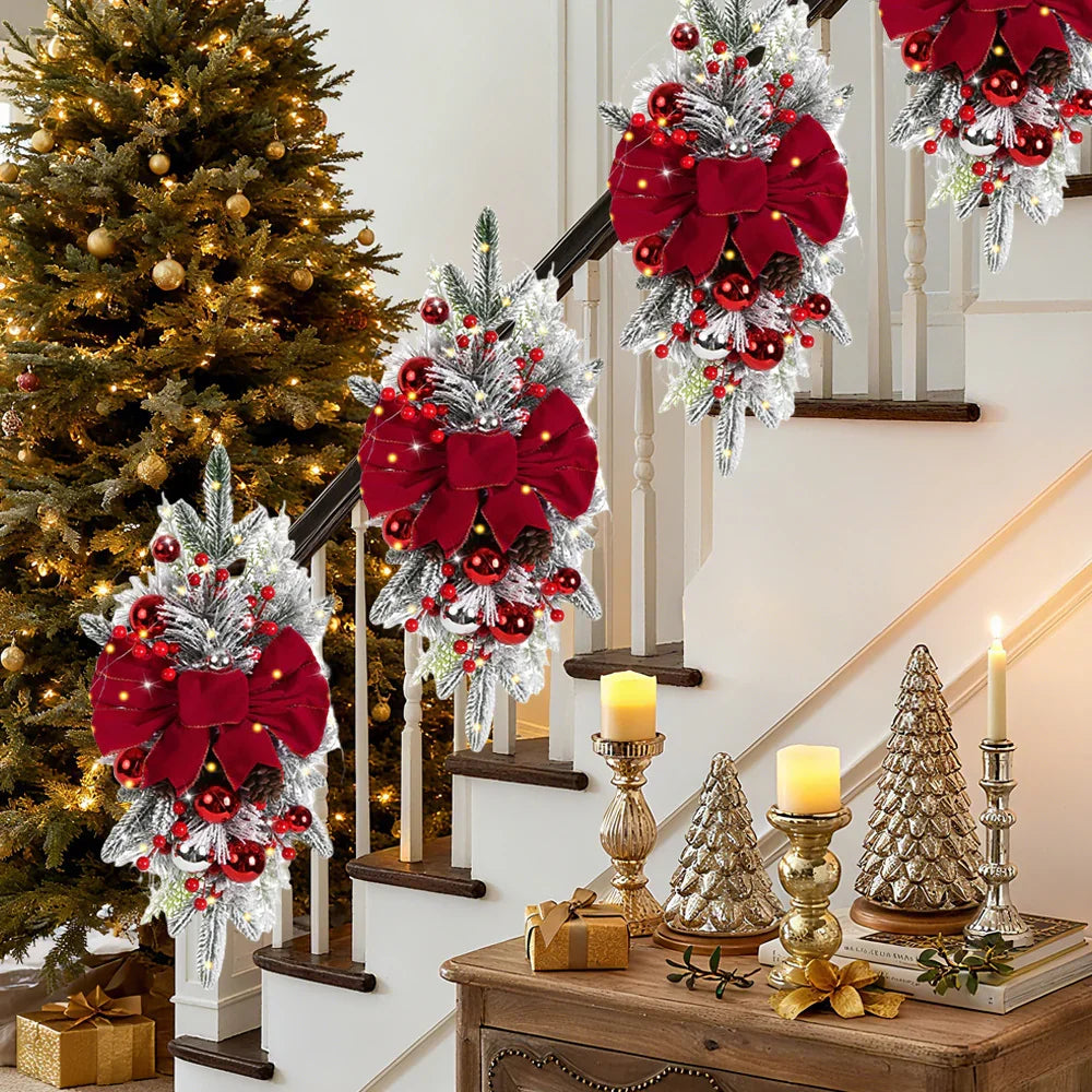 Artificial Christmas Wreath 60cm Non-luminous Staircase Hanging Decoration - House Of Avana
