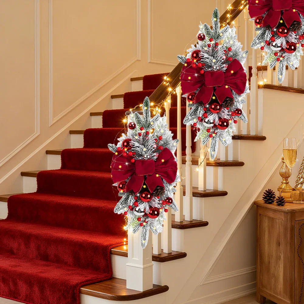 Artificial Christmas Wreath 60cm Non-luminous Staircase Hanging Decoration - House Of Avana